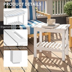 White HDPE Shower Garden Bench 265 lbs Capacity 20.5″L x 11.8″W