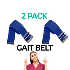 2 Pack – 2 New Gait Belt for Patient Transfer in Blue 60″ – Fast Ship US Seller