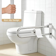 Toilet Grab Bar Support Rail 29.5 Inch, Anti-Slip Knurled Handicap Bathroom Safe