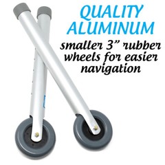 Top Glides 3 Inch Walker Wheels with Universal FlexFit Ski Glides