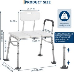 Senior Step Stool with Handle, Heavy Duty 2-Step Non-Slip Platform,440lb Support