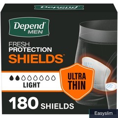 Men’s Incontinence Shields Light Absorbency 180 Count One Size