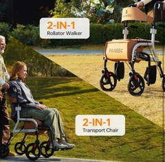 Paiseec Portable Folding Walker with Seat for Adults & Seniors