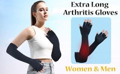 1pair Long Arthritis Compression Glove for Women Men,copper Gloves for Joint Pai