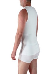 Men’s Microfiber Compression V-Tank for Gynecomastia, Belly Support – USA Made