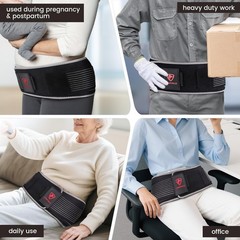 COMFORCE Sacroiliac Hip Belt, Dual Adjustable Compression with Ice XL, Black