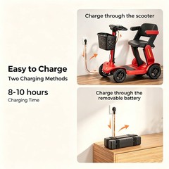 4 Wheel Folding Mobility Scooter Electric Power Wheelchairs Long Range 25/40Mile