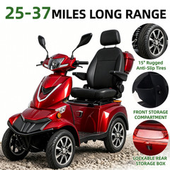 1000W Long Range Electric Mobility Scooter 4Wheel All Terrain For Seniors Adults