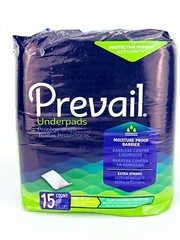Prevail Underpads 15 Count Large Fluff Absorbent 23 x 36 in Adult Incontinence
