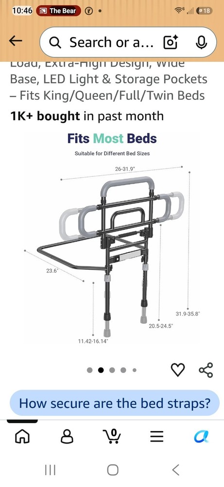 Bed Rails for Elderly Adults Safety, Foldable Bed Assist Rails for Seniors with