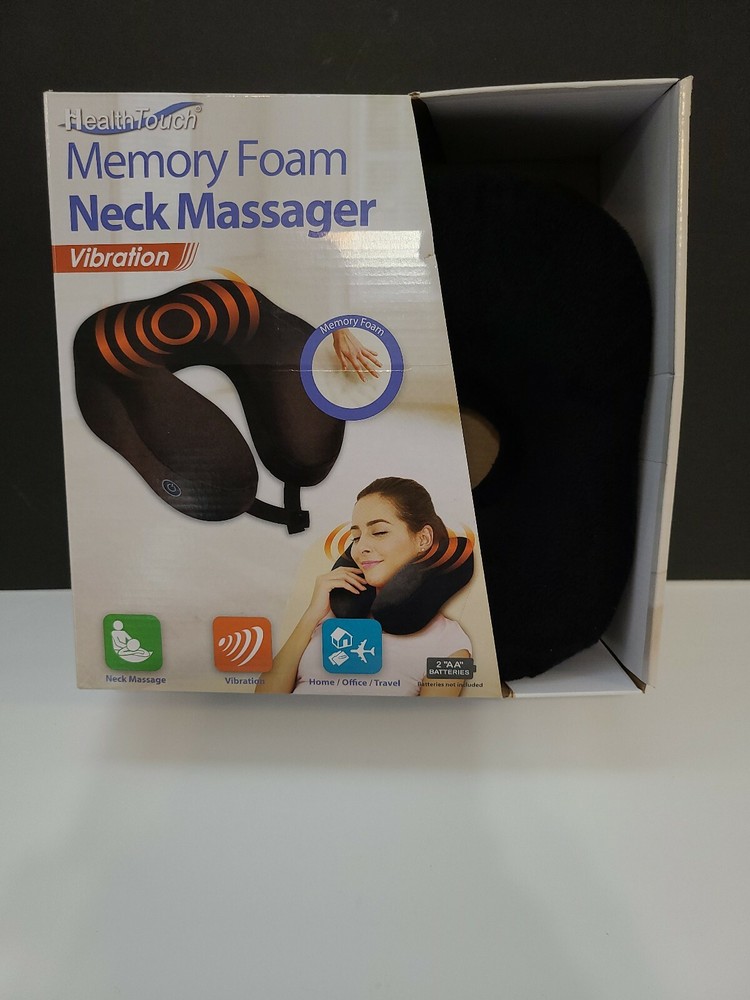 Health Touch Memory Foam Neck Massager Vibration Black