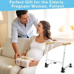 Toilet Safety Rails (350LBS), Adjustable Height Toilet Safety Frame for Elderly