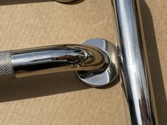 Polished Chrome L-Shaped Grab Bar 12×24 Inch + Knurled Shower Grab Rail 20 Inch