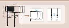 Adjust Bed Rails for Elderly Adults Seniors Rail Assist Safety w/Storage Pocket