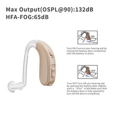 JINGHAO Hearing Aid For Severe Loss Digital 65/132 dB BTE Rechargable Battery US