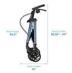 NOVA STAR 8 Rollator Walker w/Perfect Fit System Ltweight Folding-OPENBOX BLUE