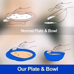 2 Sets Adaptive Utensils Elderly Spill Proof Bowl Plate Bendable Cutlery Set