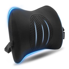 SeatBack Lumbar Support Cushion for Home Office Car Chair Pillow Memory Foam Gel