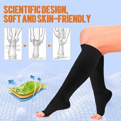 Copper Compression Socks Open Toe 15-20mmHg for Women & Men Support Socks