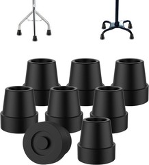 Rubber Cane Tips (8 Pack) Non-Slip Quad 1/2 Inch Replacement Foot for Walking
