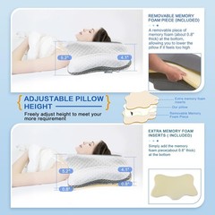 QIUBABYO Adjustable Ergonomic Neck Support Pillow – Memory Foam