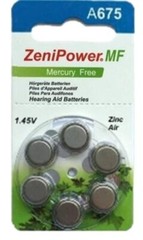 ZeniPower Size 675 PR44 Mercury Free Hearing Aid Batteries Pack of 180