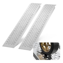 Portable Loading Ramps, 2 Pcs 47.2 x 8.5 in, Durable Aluminum Shed Ramp Set