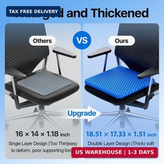 OMCOZY Gel Seat Cushion, Cooling Cushion (Super Large & Thick), Breathable Honey