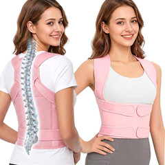Pink Brace Posture Corrector Women Shoulder Straightener Adjustable Support