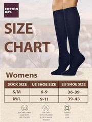 Women’s Soft Combed Cotton Knee High Long Calf Dress Small-Medium Navy Blue