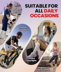 PULIOU Cooling Compression Socks for Women Men, 20-30 mmHg Small-Medium Black