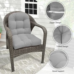 2Pcs Outdoor Chair Cushions Water Repellent Patio Furniture Seat Pad U-Shaped
