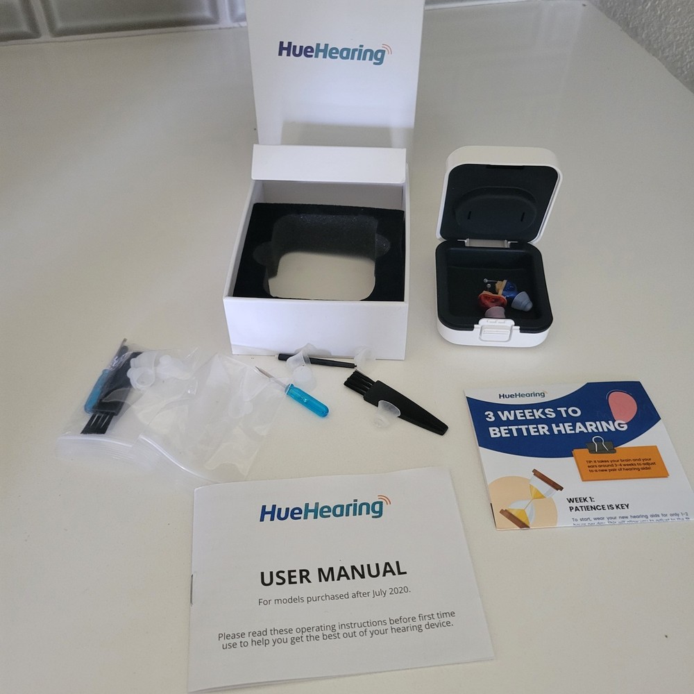 HueHearing Right and Left Silicon ear pieces and accessories 1 case