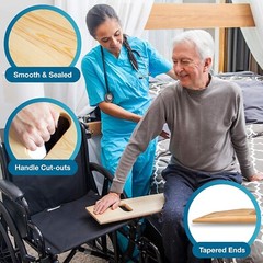 Transfer Board Slide Board, Heavy-Duty Wood for Patient, 440 Pounds, 2 Handles
