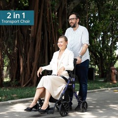 Deluxe ELENKER Medical Aid Rollator Walker Stand Up Rolling Walking Mobility