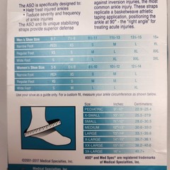 NEW Med Spec ASO Ankle Stabilizer XXL Black New Superior Support Orthosis 264017
