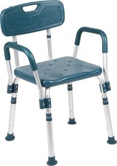 HERCULES Series 300 Lb. Capacity Adjustable Navy Bath & Shower Chair with Quick