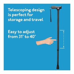 Carex Soft Grip Walking Cane with Strap, Anti-Slip 1 Count (Pack of 1), Blue