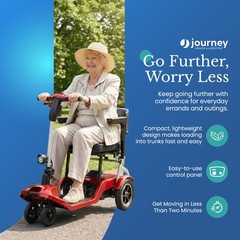 Journey So Lite Folding Power Scooter, Lightweight, 5 mph Max Adjustable Speed