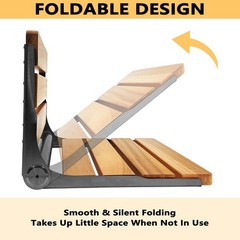 Folding Shower Seat Teak, Bath Safety Furniture Stainless Steel, Shower Seats…