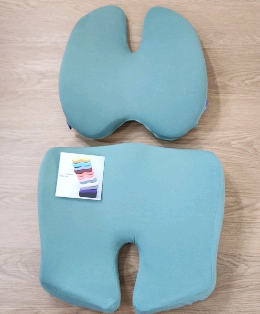 CUSHION LAB Pressure Relief Seat Cushion / Back Relief Lumbar Pillow Green