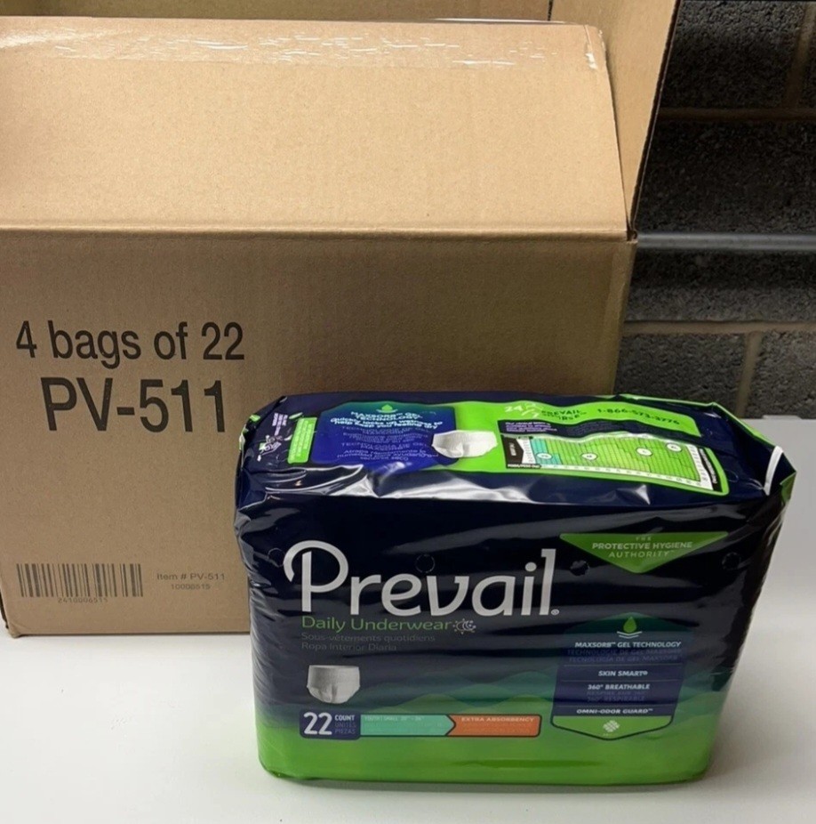 Prevail Daily Underwear Extra Absorbency Youth Small Pull Up 4 Pack 88 Pieces