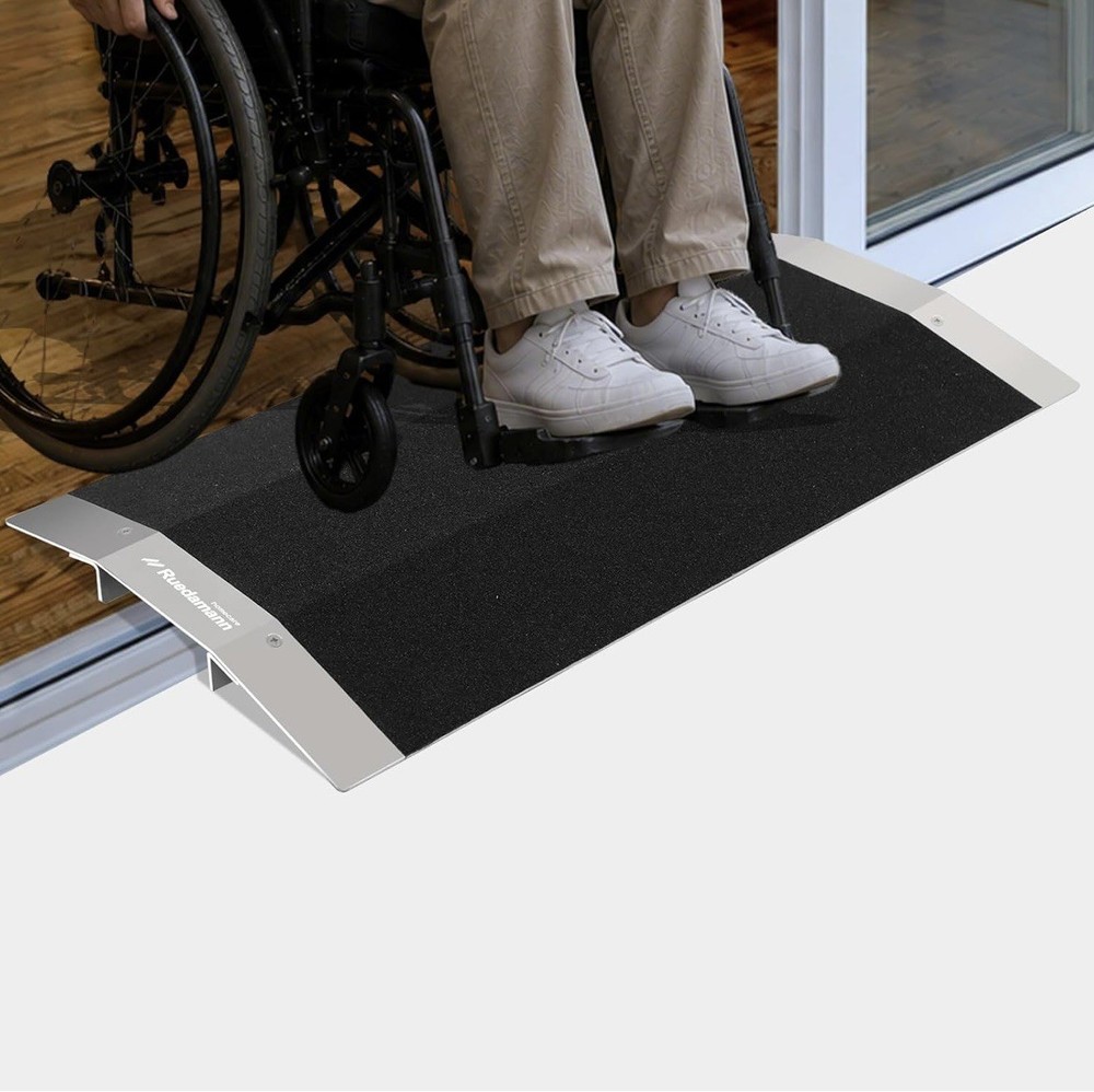 Ruedamann 1″ Aluminum Threshold Ramp Wheelchair Scooter Door Bridge 600lb Max