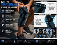 PowerLix Knee Brace Compression Sleeve Support Running Gym Arthritis M
