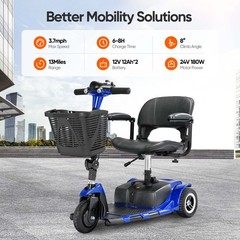 Used 3 Wheel Mobility Scooter Electric Powered Mobile Folding Wheelchair Device