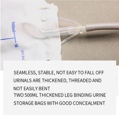 Male Wearable Incontinence Pants Urinal Leg Bag Silicone Urine Funnel Collector