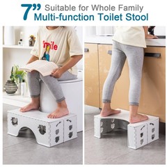 Foldable Toilet Stool 7 Inches Healthy Squatting Posture Poop Stool Anti-Slip
