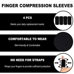 10Pcs Clear Oval Finger Splints & Sleeves Kit, 6 Size 4,5,6,7,8,9,