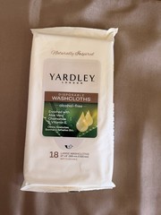 Yardley London Disposable Washcloths 18ct Large Wipes Aloe Chamomile Vitamin E