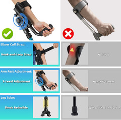 Forearm Crutches for Adults, 3-Angle Adjustable Arm Crutches for Walking, Ergono